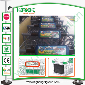 Supermarket Advertising Board for Shopping Trolley Handle